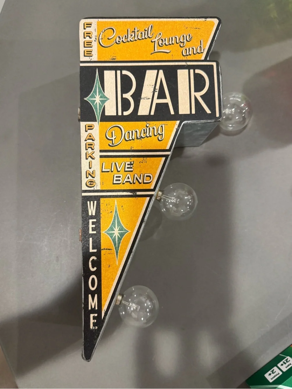 Retro Light-Up Bar Marquee Sign | Vintage Mid-Century Cocktail Lounge Wall Decor